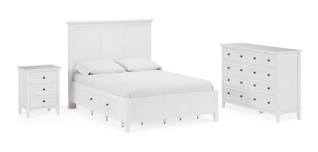 Grace Three Drawer Nightstand in Snowfall White by Modus Furniture at Eve Furniture