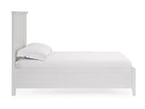 Grace Three Eastern King Panel Bed in Snowfall White by Modus Furniture at Eve Furniture