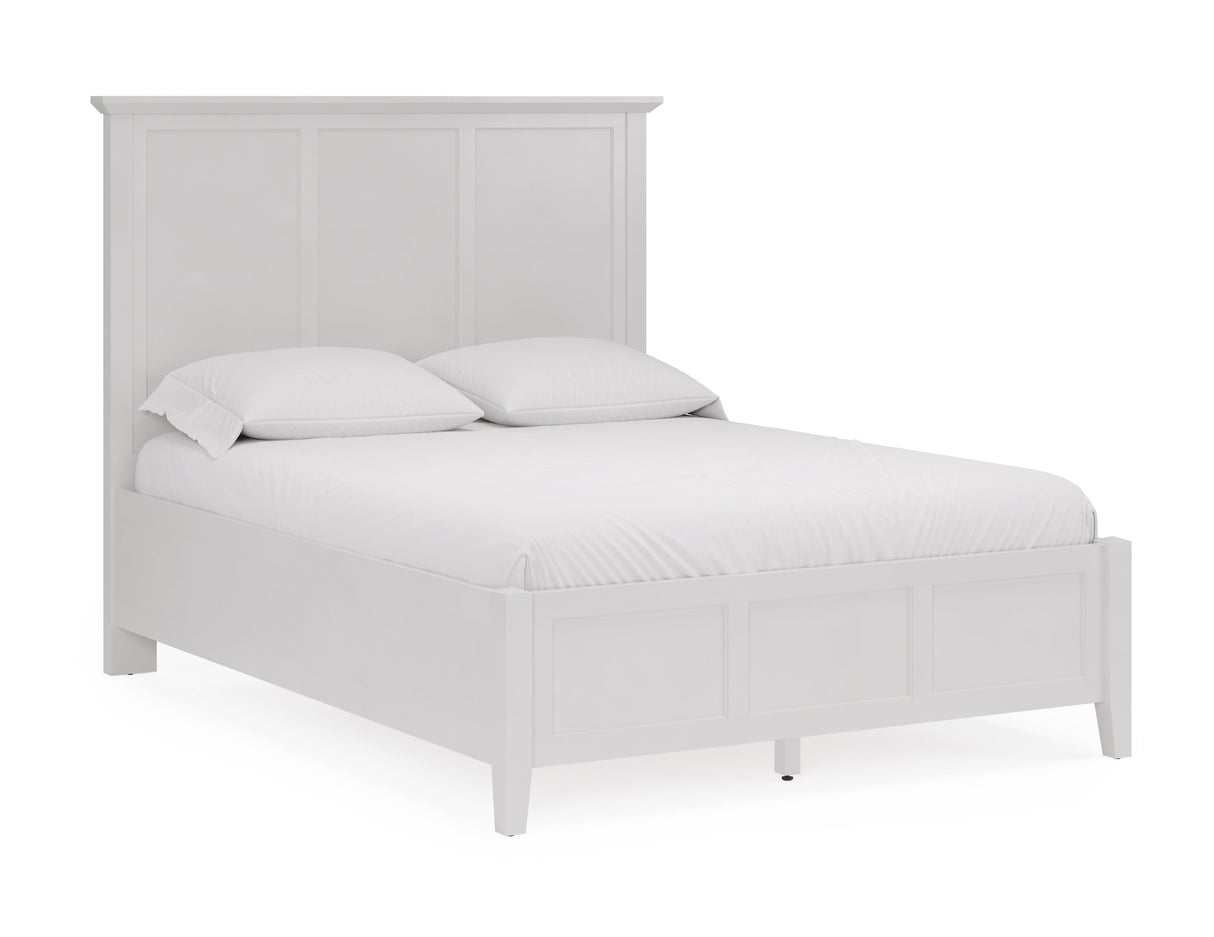 Grace Three Eastern King Panel Bed in Snowfall White by Modus Furniture at Eve Furniture