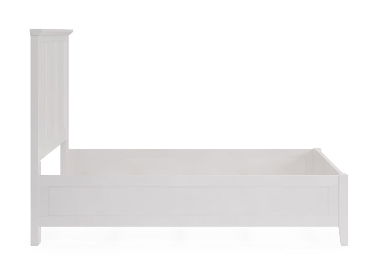 Grace Three Eastern King Panel Bed in Snowfall White by Modus Furniture at Eve Furniture