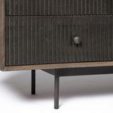 Grace Two-Tone Brown Solid Wood 6 Drawer Sideboard by Mercana at Eve Furniture