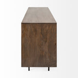 Grace Two-Tone Brown Solid Wood 6 Drawer Sideboard by Mercana at Eve Furniture