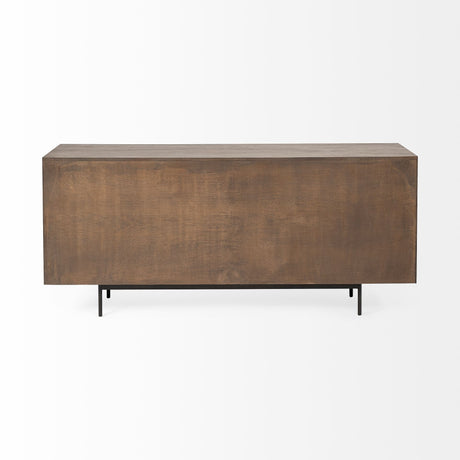 Grace Two-Tone Brown Solid Wood 6 Drawer Sideboard by Mercana at Eve Furniture