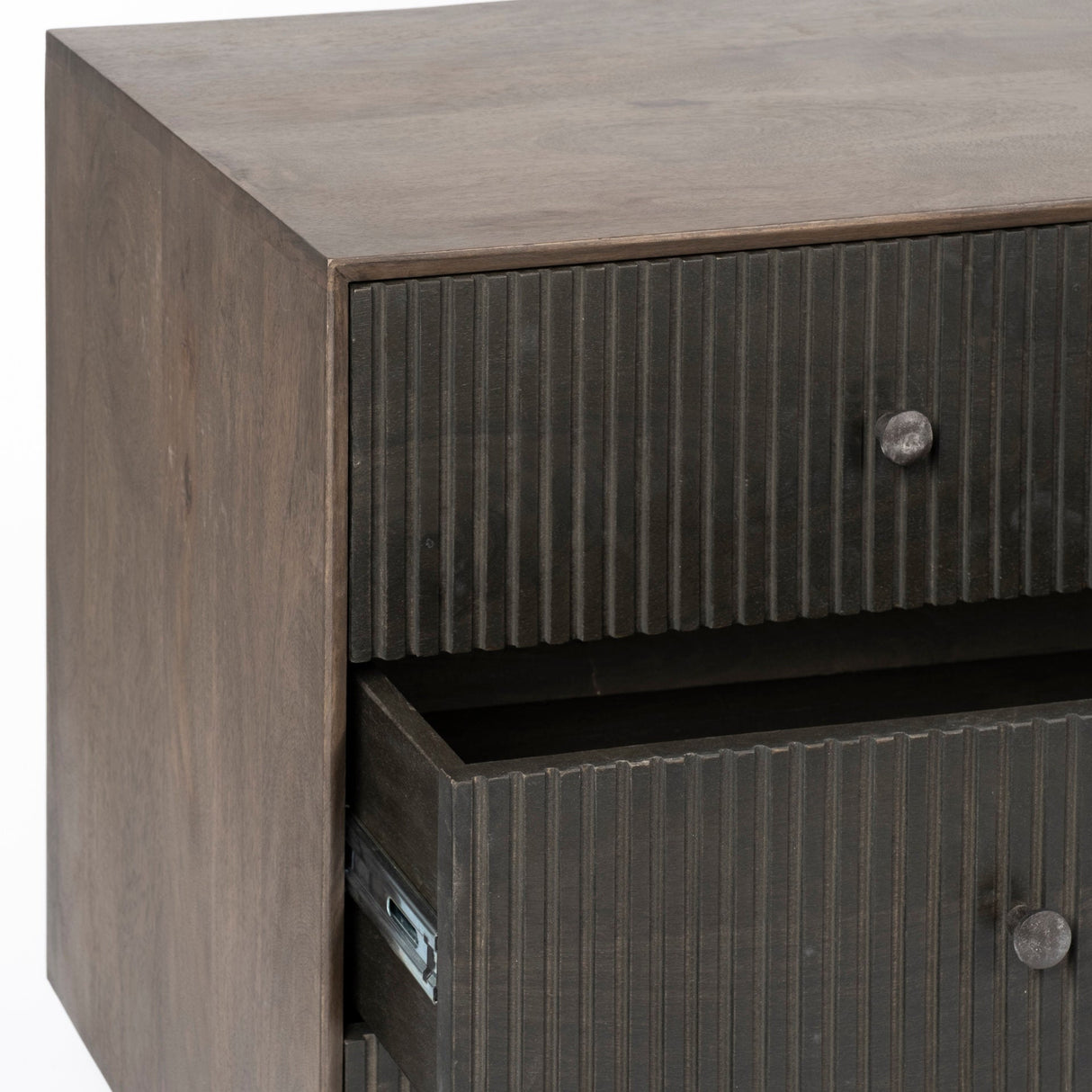 Grace Two-Tone Brown Solid Wood 6 Drawer Sideboard by Mercana at Eve Furniture