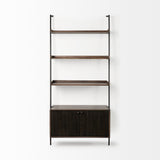 Grace Two-Toned Brown Wood Three Shelf Shelving Unit by Mercana at Eve Furniture