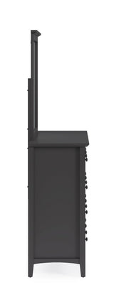 Grace Wall or Dresser Mirror in Raven Black by Modus Furniture at Eve Furniture