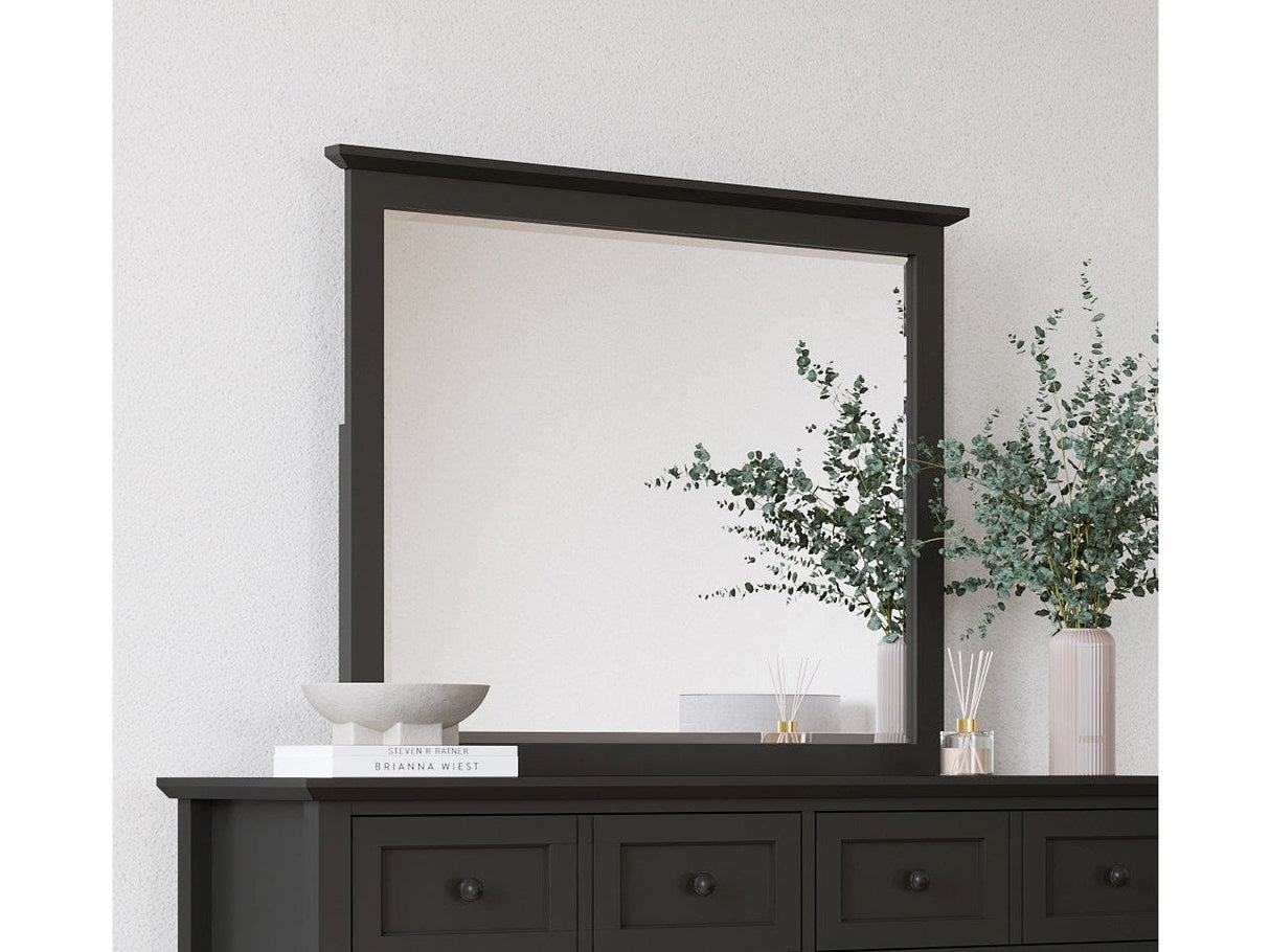 Grace Wall or Dresser Mirror in Raven Black by Modus Furniture at Eve Furniture
