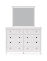 Grace Wall or Dresser Mirror in Snowfall White by Modus Furniture at Eve Furniture