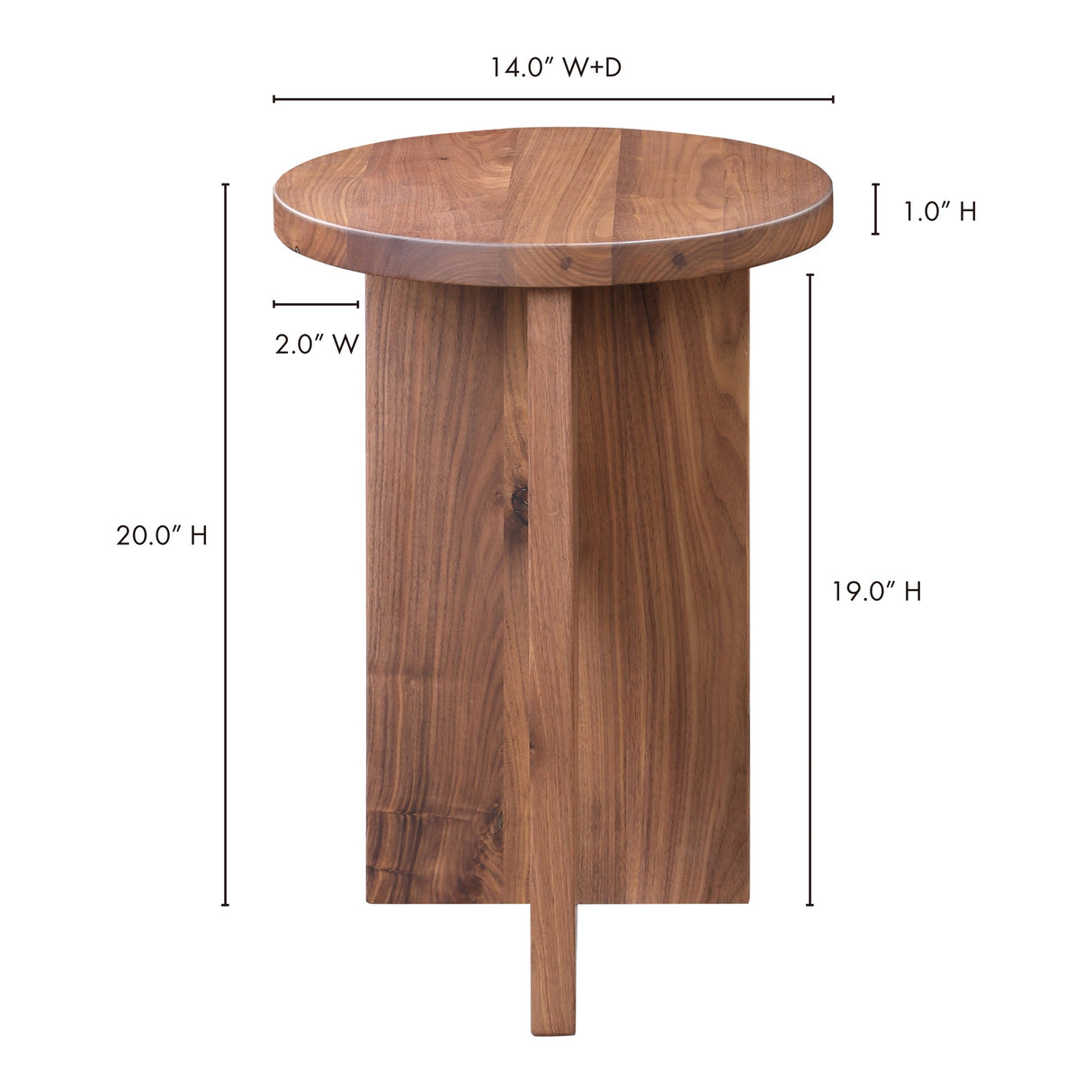 Grace Walnut Brown Accent Table by Moe's Home at Eve Furniture