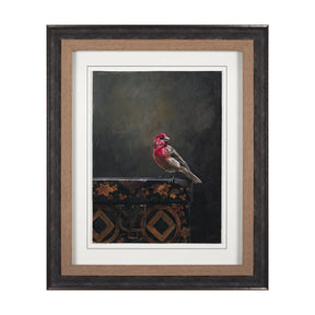 Graceful Poise I (House Finch) by Mercana Studio a Hand Embellished Framed Art Print Matted under Gl by Mercana at Eve Furniture