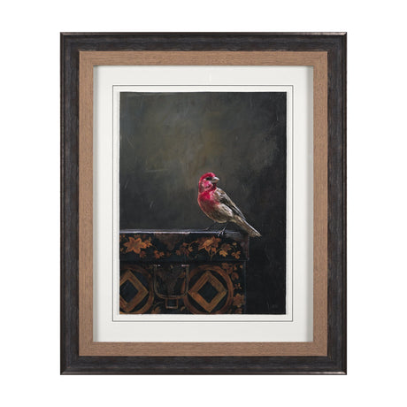 Graceful Poise I (House Finch) by Mercana Studio a Hand Embellished Framed Art Print Matted under Gl by Mercana at Eve Furniture