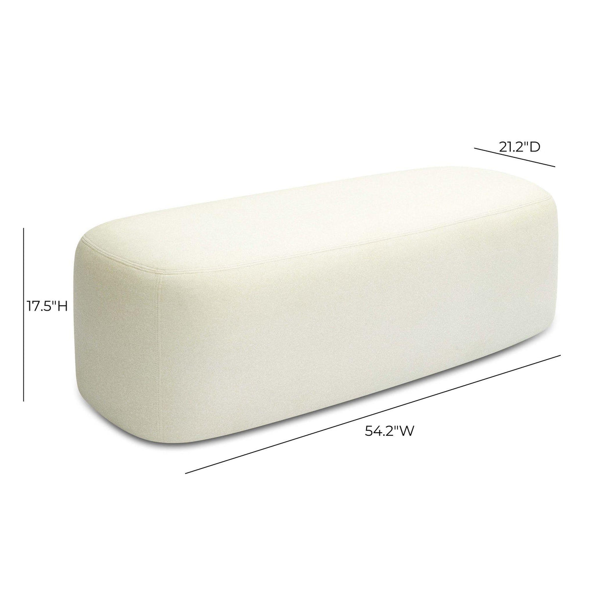 Graceland Faux Mohair Bench by TOV Furniture at Eve Furniture