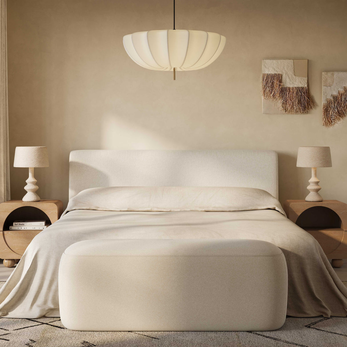 Graceland Faux Mohair Bench by TOV Furniture at Eve Furniture