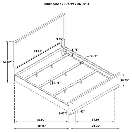 Gracemont Gray and White 57-inch California King Panel Bed by Coaster at Eve Furniture