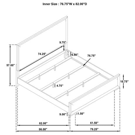 Gracemont Gray and White 57-inch Eastern King Panel Bed by Coaster at Eve Furniture