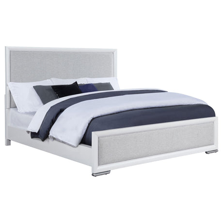 Gracemont Gray and White 57-inch Eastern King Panel Bed by Coaster at Eve Furniture