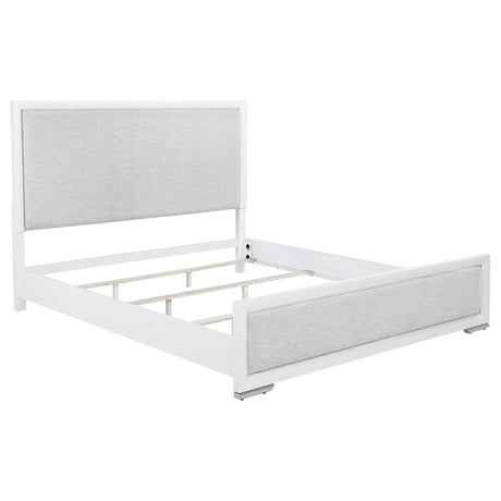 Gracemont Gray and White 57-inch Eastern King Panel Bed by Coaster at Eve Furniture