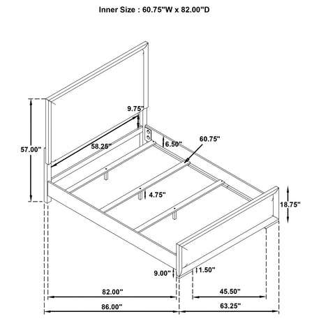 Gracemont Gray and White 57-inch Queen Panel Bed by Coaster at Eve Furniture