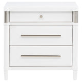 Gracemont White 3-Drawer Bedroom Nightstand Bedside Table by Coaster at Eve Furniture
