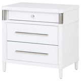 Gracemont White 3-Drawer Bedroom Nightstand Bedside Table by Coaster at Eve Furniture