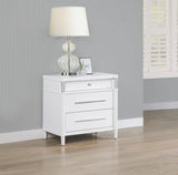 Gracemont White 3-Drawer Bedroom Nightstand Bedside Table by Coaster at Eve Furniture