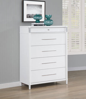 Gracemont White 5-Drawer Bedroom Chest of Drawers by Coaster at Eve Furniture