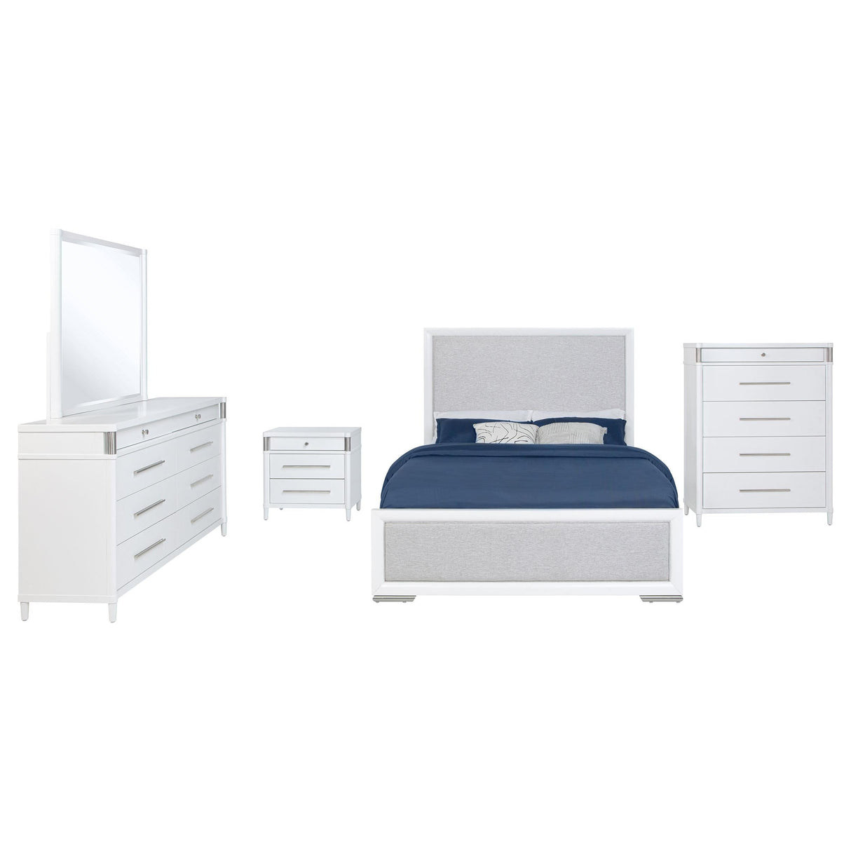 Gracemont White 5-Piece California King Bedroom Set by Coaster at Eve Furniture