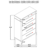 Gracemont White 5-Piece California King Bedroom Set by Coaster at Eve Furniture
