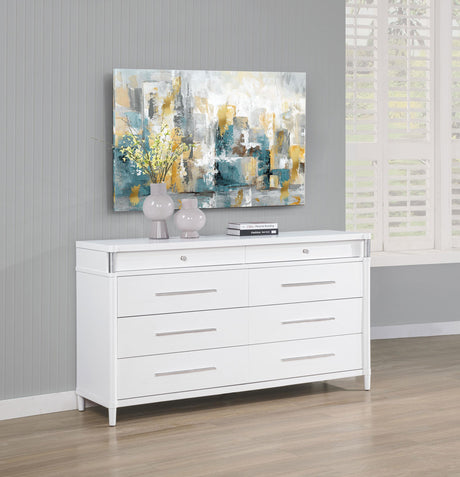 Gracemont White 8-Drawer Bedroom Dresser Cabinet by Coaster at Eve Furniture