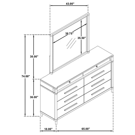 Gracemont White 8-drawer Bedroom Dresser with Mirror by Coaster at Eve Furniture