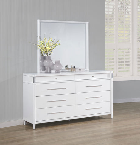 Gracemont White 8-drawer Bedroom Dresser with Mirror by Coaster at Eve Furniture