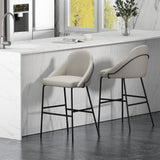 Gracie Barstool in Stone and Black (set of 2) by Manhattan Comfort at Eve Furniture