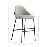 Gracie Barstool in Stone and Black (set of 2) by Manhattan Comfort at Eve Furniture