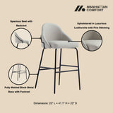 Gracie Barstool in Stone and Black (set of 2) by Manhattan Comfort at Eve Furniture