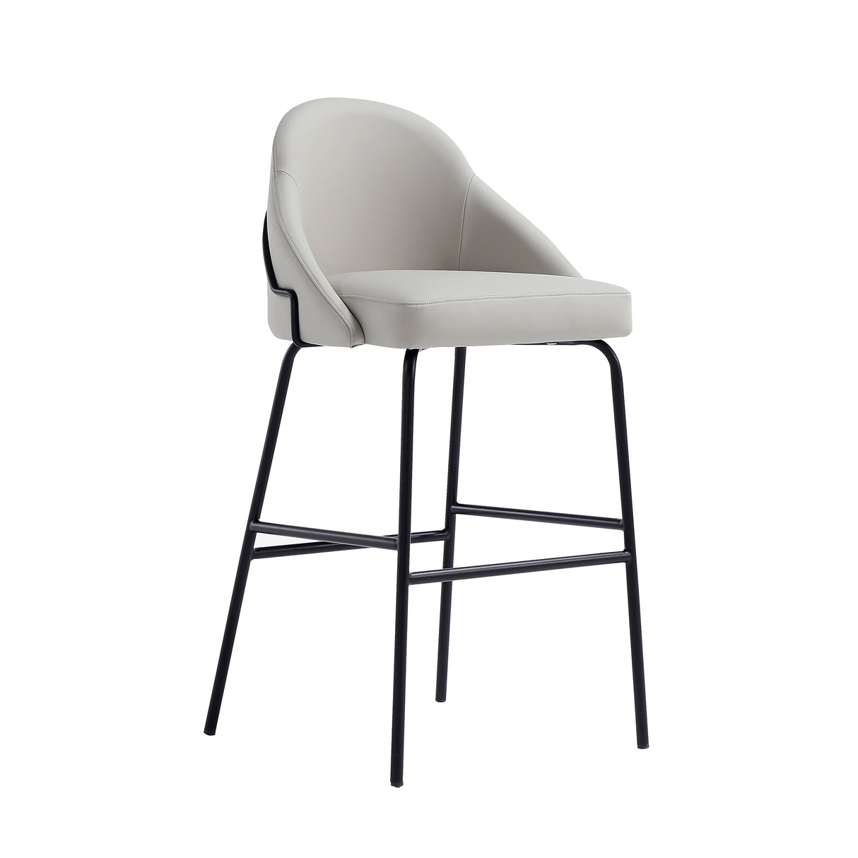 Gracie Barstool in Stone and Black (set of 2) by Manhattan Comfort at Eve Furniture