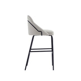 Gracie Barstool in Stone and Black (set of 2) by Manhattan Comfort at Eve Furniture