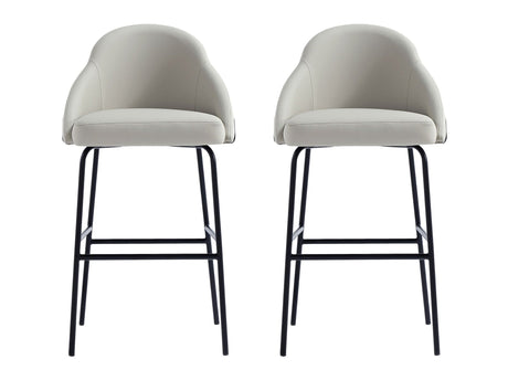 Gracie Barstool in Stone and Black (set of 2) by Manhattan Comfort at Eve Furniture