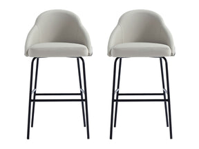 Gracie Barstool in Stone and Black (set of 2) by Manhattan Comfort at Eve Furniture