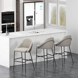 Gracie Barstool in Stone and Black (set of 3) by Manhattan Comfort at Eve Furniture