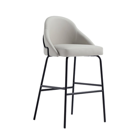 Gracie Barstool in Stone and Black (set of 3) by Manhattan Comfort at Eve Furniture