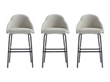 Gracie Barstool in Stone and Black (set of 3) by Manhattan Comfort at Eve Furniture