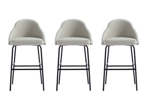 Gracie Barstool in Stone and Black (set of 3) by Manhattan Comfort at Eve Furniture