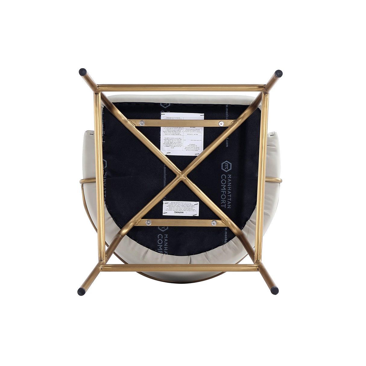 Gracie Barstool in Stone and Gold by Manhattan Comfort at Eve Furniture