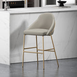 Gracie Barstool in Stone and Gold by Manhattan Comfort at Eve Furniture