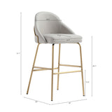 Gracie Barstool in Stone and Gold by Manhattan Comfort at Eve Furniture
