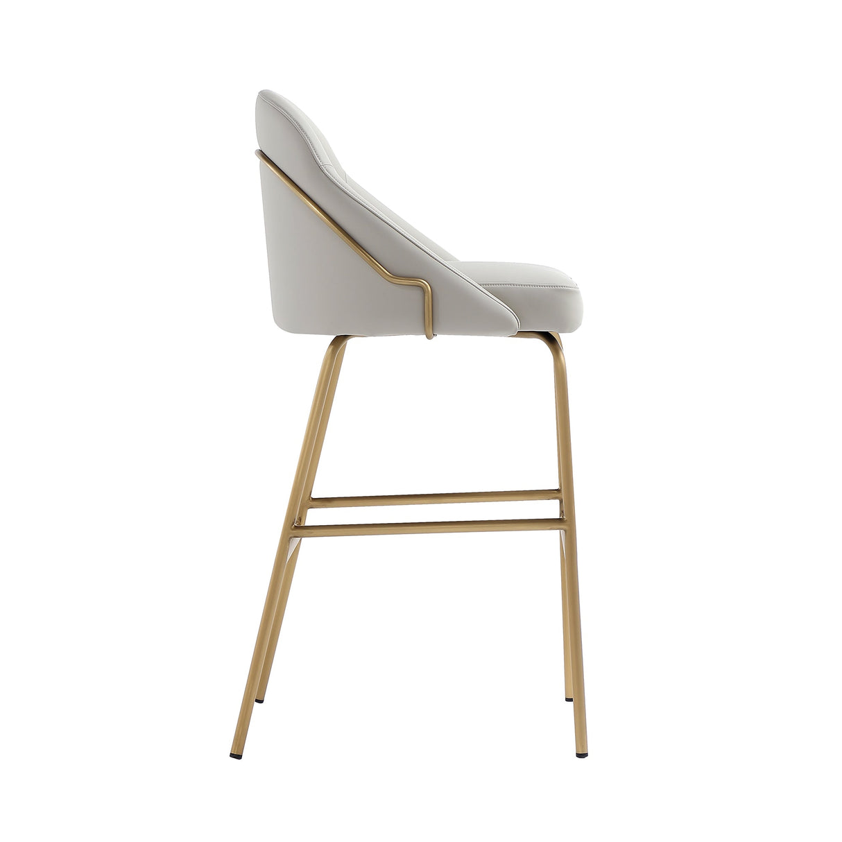 Gracie Barstool in Stone and Gold by Manhattan Comfort at Eve Furniture
