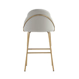 Gracie Barstool in Stone and Gold by Manhattan Comfort at Eve Furniture