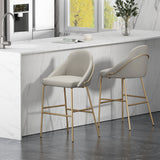 Gracie Barstool in Stone and Gold (set of 2) by Manhattan Comfort at Eve Furniture