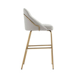 Gracie Barstool in Stone and Gold (set of 2) by Manhattan Comfort at Eve Furniture