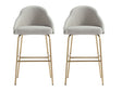 Gracie Barstool in Stone and Gold (set of 2) by Manhattan Comfort at Eve Furniture